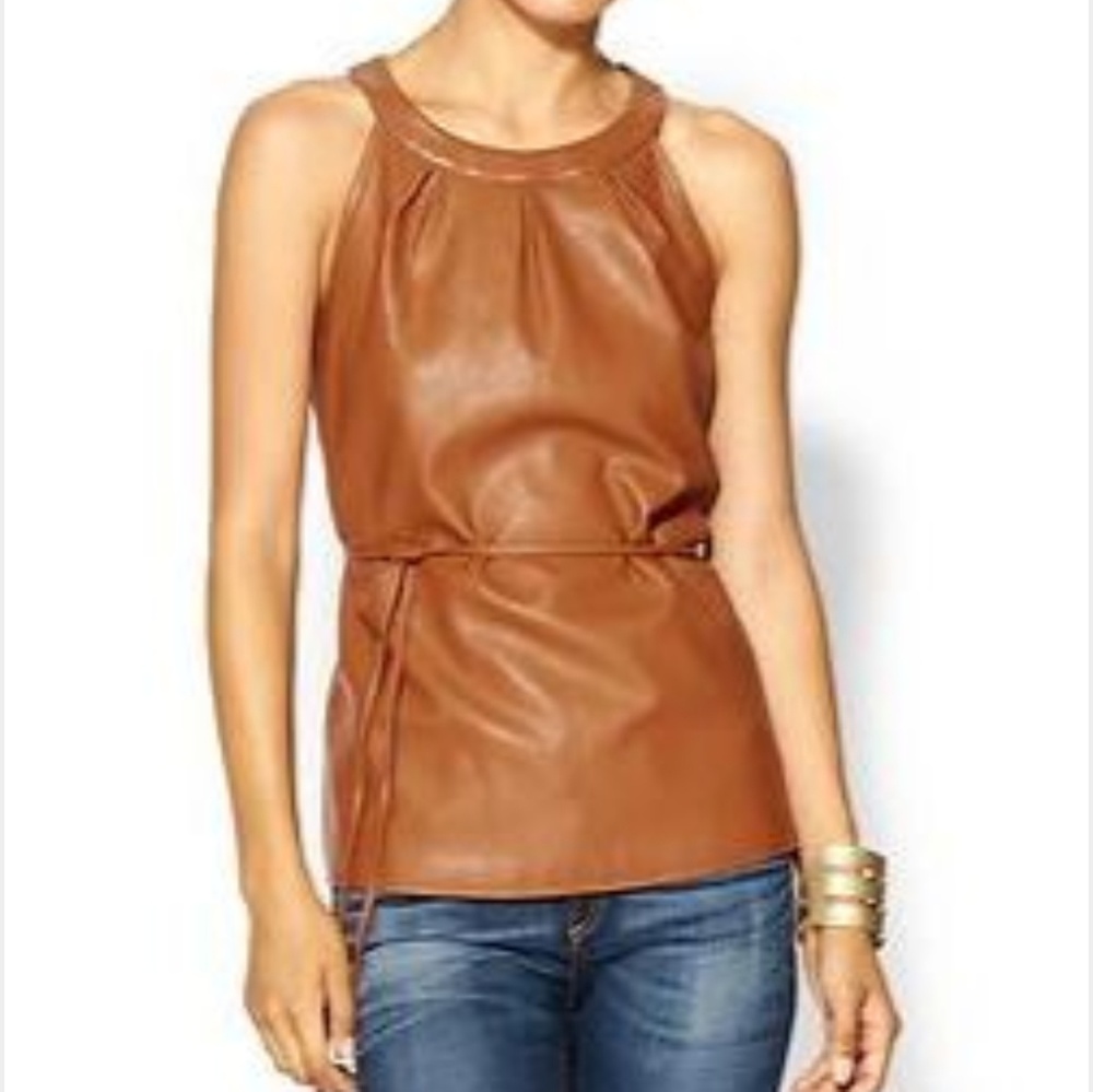🍉Sabine vegan leather halter top